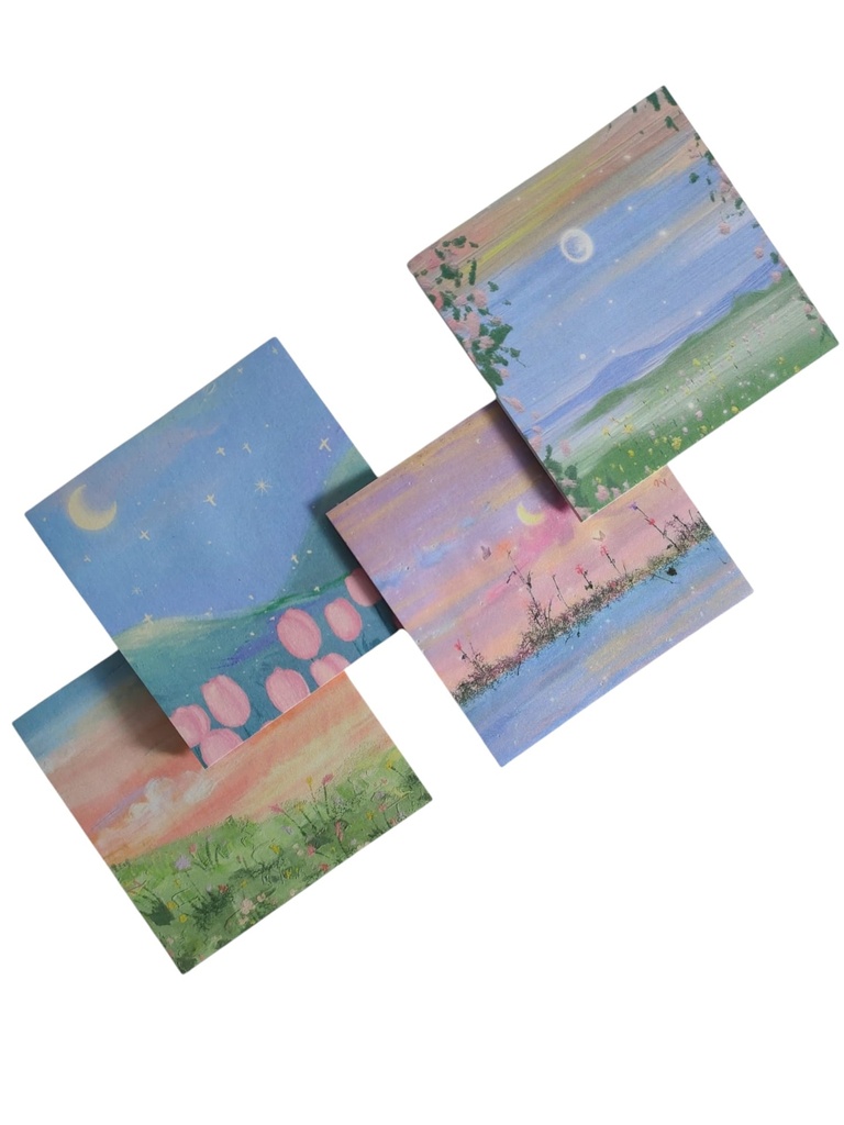Oil Painting Sticky Notes Set of 4