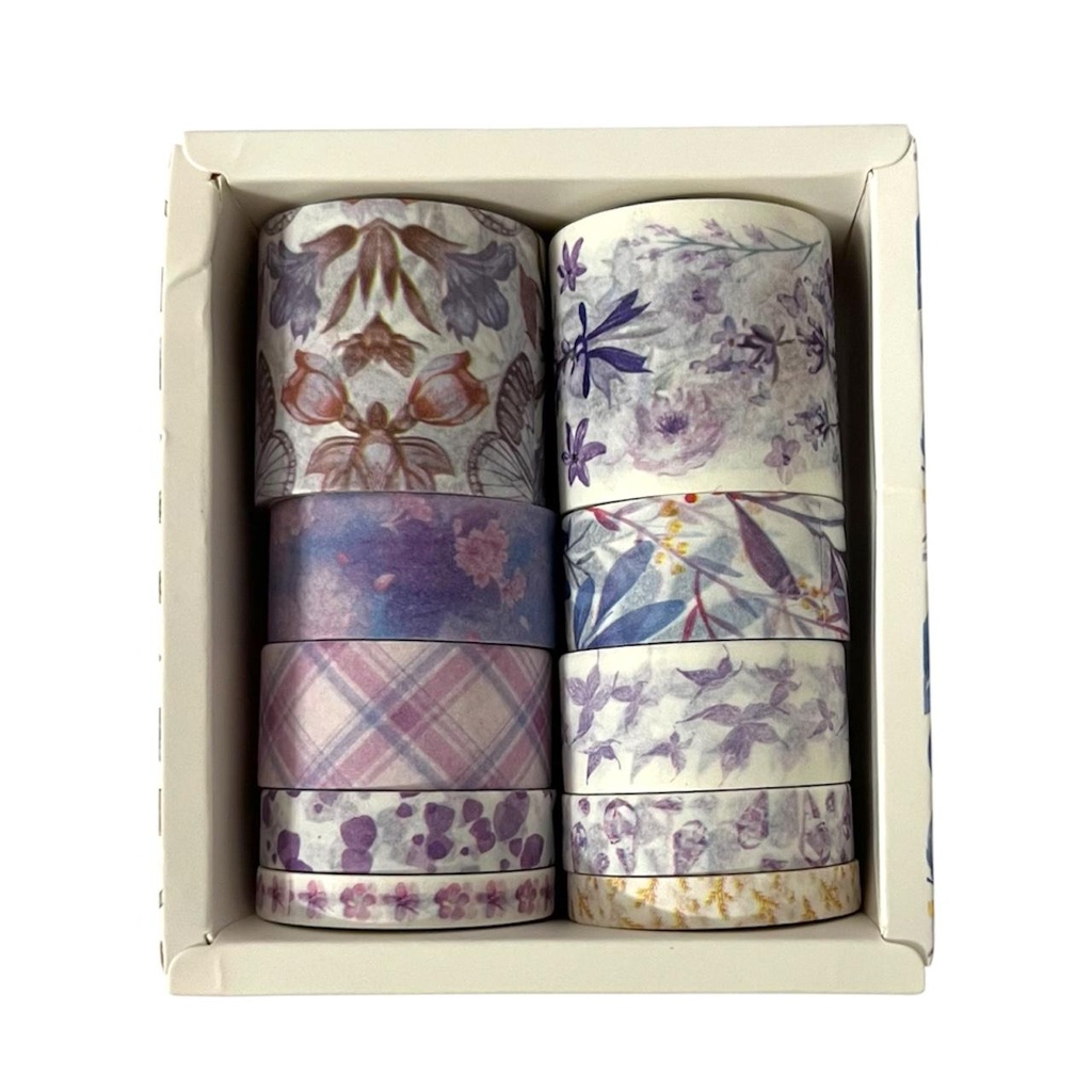 Set de Bandă Washi cu Fluturi Violet